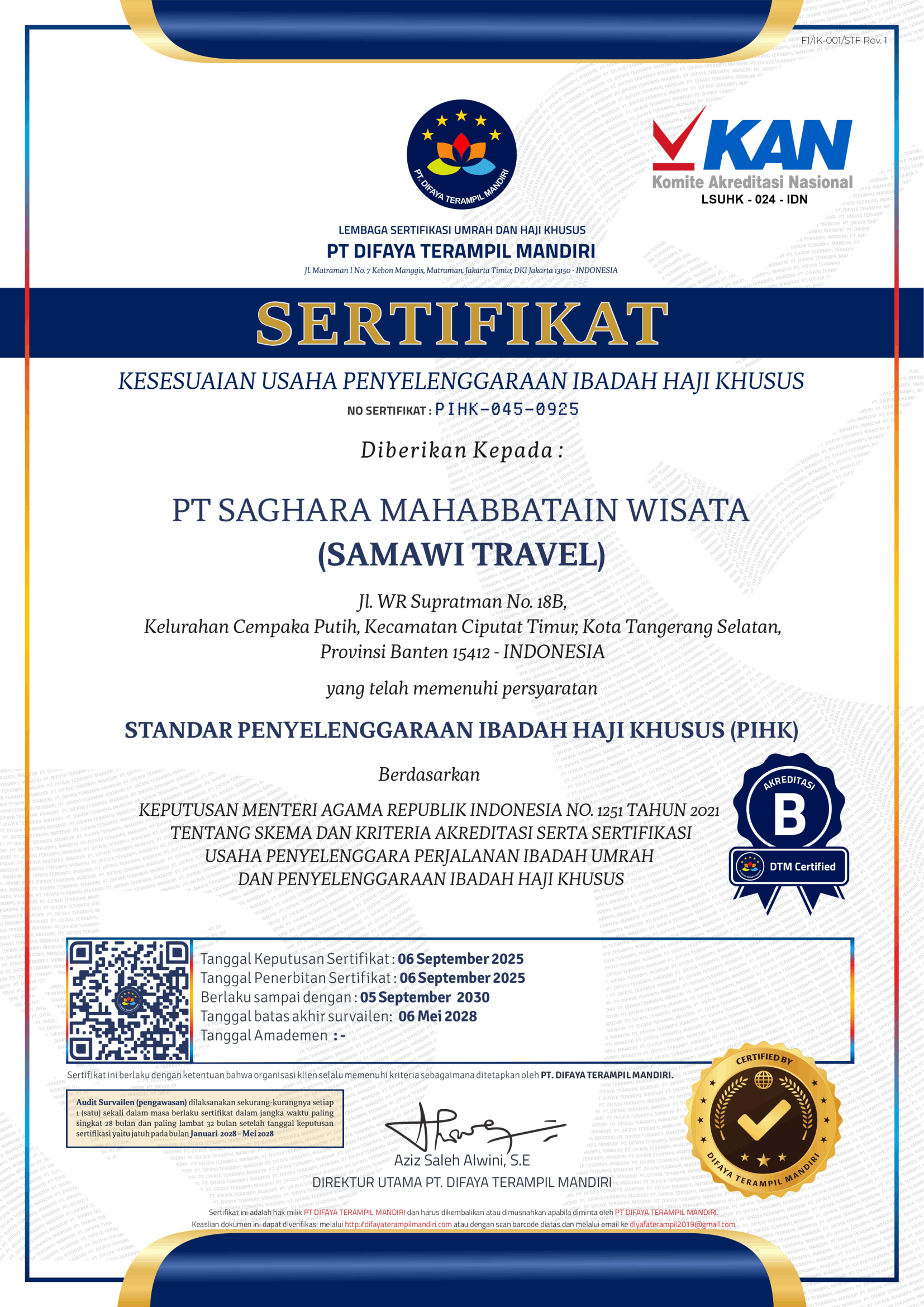 Sertifikat PIHK